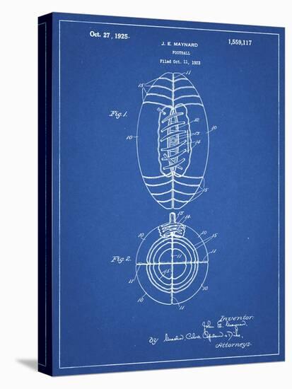 PP379-Blueprint Football Game Ball 1925 Patent Poster-Cole Borders-Stretched Canvas