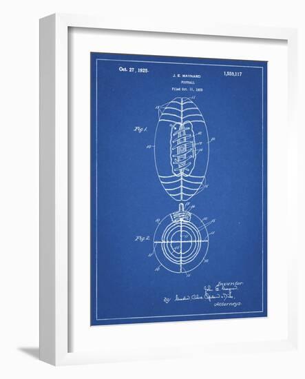 PP379-Blueprint Football Game Ball 1925 Patent Poster-Cole Borders-Framed Giclee Print