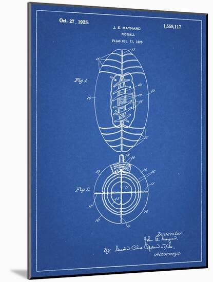 PP379-Blueprint Football Game Ball 1925 Patent Poster-Cole Borders-Mounted Giclee Print