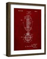 PP379-Burgundy Football Game Ball 1925 Patent Poster-Cole Borders-Framed Giclee Print