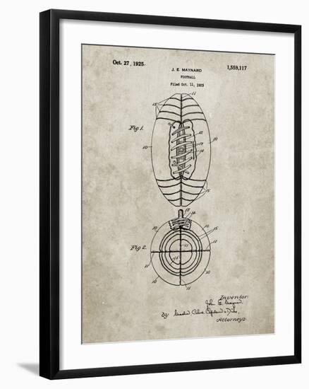 PP379-Sandstone Football Game Ball 1925 Patent Poster-Cole Borders-Framed Giclee Print