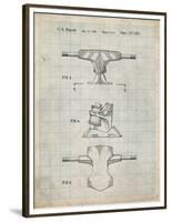 PP385-Antique Grid Parchment Skateboard Trucks Patent Poster-Cole Borders-Framed Premium Giclee Print