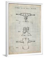 PP385-Antique Grid Parchment Skateboard Trucks Patent Poster-Cole Borders-Framed Premium Giclee Print