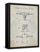 PP385-Antique Grid Parchment Skateboard Trucks Patent Poster-Cole Borders-Framed Stretched Canvas