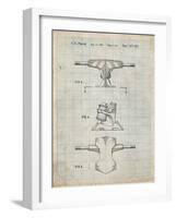 PP385-Antique Grid Parchment Skateboard Trucks Patent Poster-Cole Borders-Framed Giclee Print