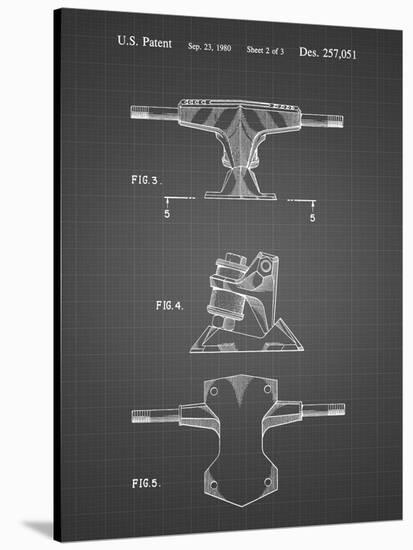 PP385-Black Grid Skateboard Trucks Patent Poster-Cole Borders-Stretched Canvas