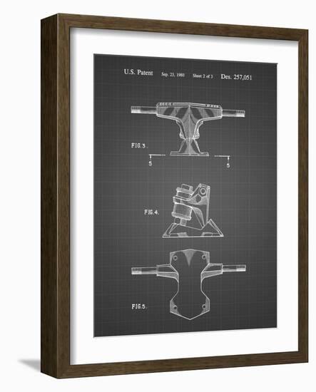 PP385-Black Grid Skateboard Trucks Patent Poster-Cole Borders-Framed Giclee Print
