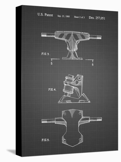 PP385-Black Grid Skateboard Trucks Patent Poster-Cole Borders-Stretched Canvas