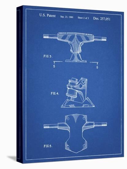 PP385-Blueprint Skateboard Trucks Patent Poster-Cole Borders-Stretched Canvas