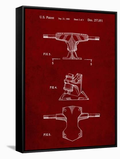 PP385-Burgundy Skateboard Trucks Patent Poster-Cole Borders-Framed Stretched Canvas