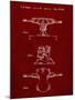PP385-Burgundy Skateboard Trucks Patent Poster-Cole Borders-Mounted Giclee Print