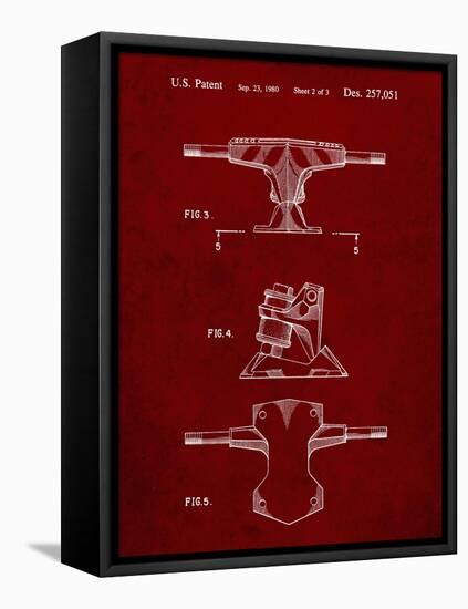 PP385-Burgundy Skateboard Trucks Patent Poster-Cole Borders-Framed Stretched Canvas