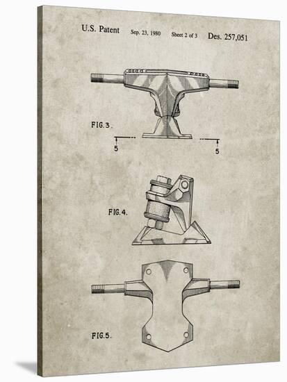 PP385-Sandstone Skateboard Trucks Patent Poster-Cole Borders-Stretched Canvas