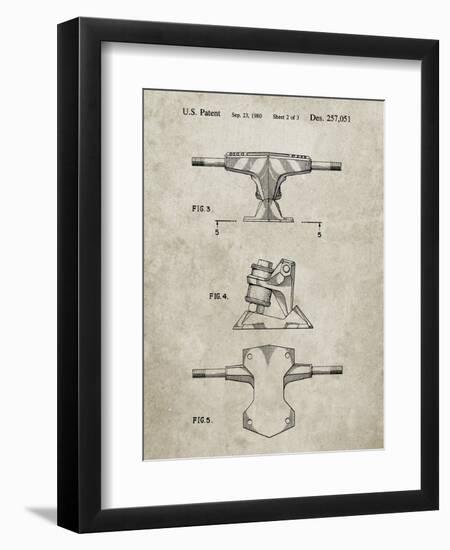 PP385-Sandstone Skateboard Trucks Patent Poster-Cole Borders-Framed Giclee Print