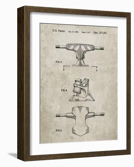 PP385-Sandstone Skateboard Trucks Patent Poster-Cole Borders-Framed Giclee Print