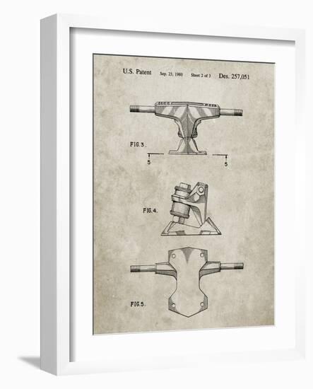 PP385-Sandstone Skateboard Trucks Patent Poster-Cole Borders-Framed Giclee Print