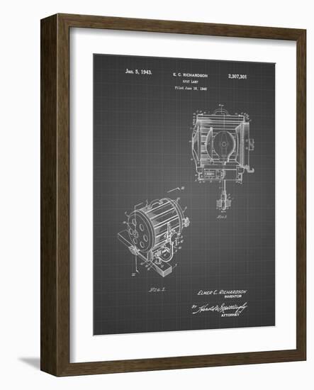 PP387-Black Grid Movie Set Lighting Patent Poster-Cole Borders-Framed Giclee Print