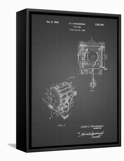 PP387-Black Grid Movie Set Lighting Patent Poster-Cole Borders-Framed Stretched Canvas