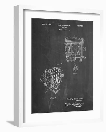 PP387-Chalkboard Movie Set Lighting Patent Poster-Cole Borders-Framed Giclee Print