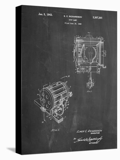 PP387-Chalkboard Movie Set Lighting Patent Poster-Cole Borders-Stretched Canvas