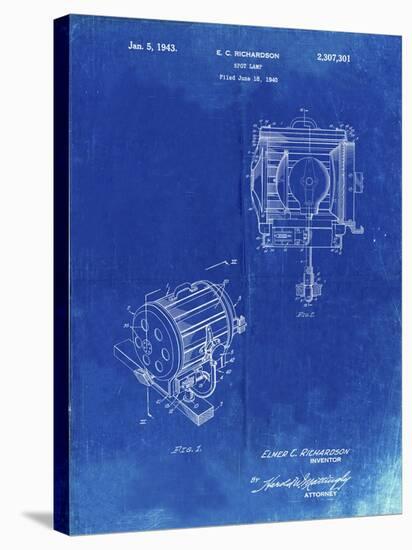 PP387-Faded Blueprint Movie Set Lighting Patent Poster-Cole Borders-Stretched Canvas