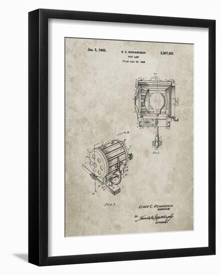 PP387-Sandstone Movie Set Lighting Patent Poster-Cole Borders-Framed Giclee Print