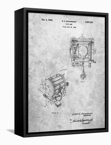 PP387-Slate Movie Set Lighting Patent Poster-Cole Borders-Framed Stretched Canvas