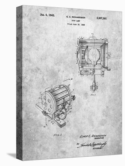 PP387-Slate Movie Set Lighting Patent Poster-Cole Borders-Stretched Canvas