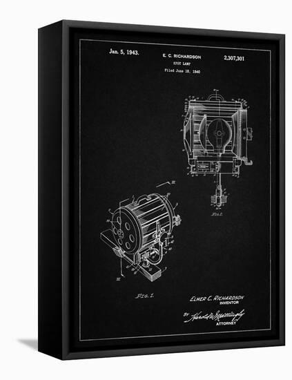 PP387-Vintage Black Movie Set Lighting Patent Poster-Cole Borders-Framed Stretched Canvas