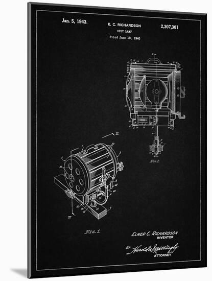 PP387-Vintage Black Movie Set Lighting Patent Poster-Cole Borders-Mounted Giclee Print