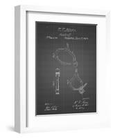 PP389-Black Grid Vintage Police Handcuffs Patent Poster-Cole Borders-Framed Giclee Print