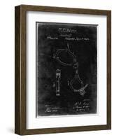 PP389-Black Grunge Vintage Police Handcuffs Patent Poster-Cole Borders-Framed Giclee Print