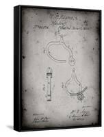 PP389-Faded Grey Vintage Police Handcuffs Patent Poster-Cole Borders-Framed Stretched Canvas