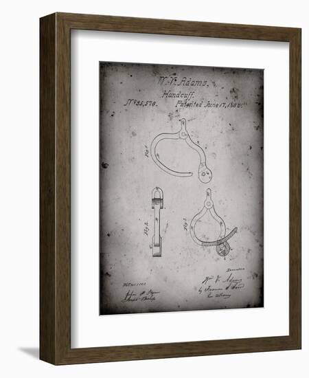 PP389-Faded Grey Vintage Police Handcuffs Patent Poster-Cole Borders-Framed Giclee Print