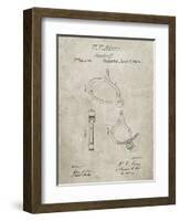 PP389-Sandstone Vintage Police Handcuffs Patent Poster-Cole Borders-Framed Giclee Print