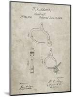 PP389-Sandstone Vintage Police Handcuffs Patent Poster-Cole Borders-Mounted Giclee Print