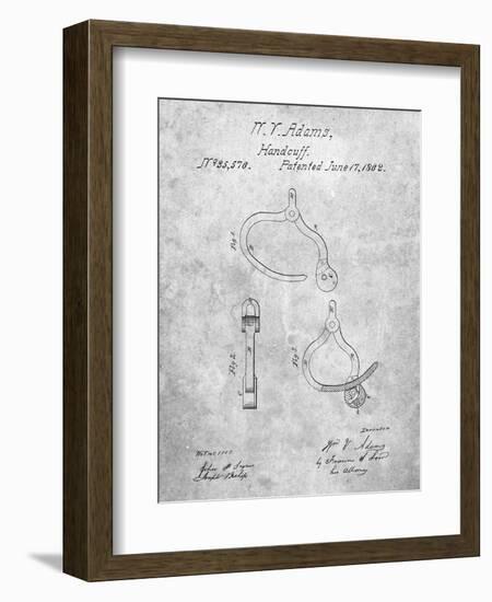 PP389-Slate Vintage Police Handcuffs Patent Poster-Cole Borders-Framed Giclee Print