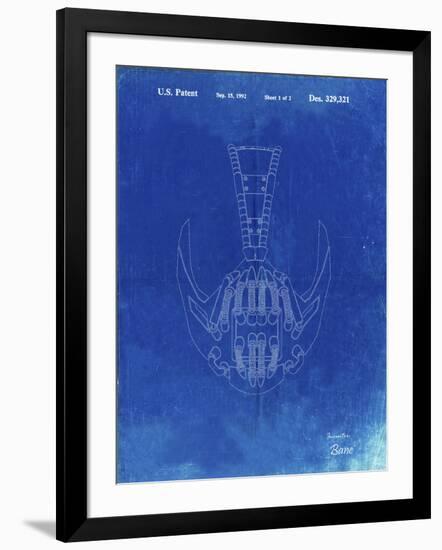 PP39 Faded Blueprint-Borders Cole-Framed Giclee Print