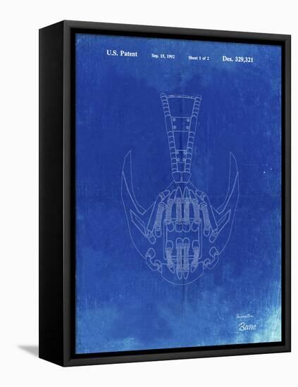 PP39 Faded Blueprint-Borders Cole-Framed Stretched Canvas
