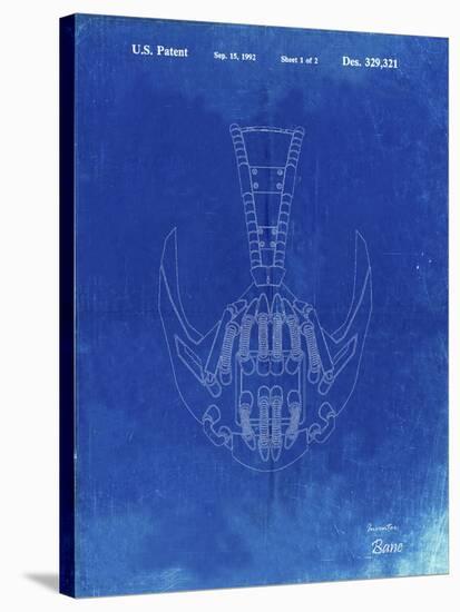 PP39 Faded Blueprint-Borders Cole-Stretched Canvas