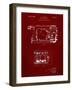 PP390-Burgundy Motion Picture Camera 1932 Patent Poster-Cole Borders-Framed Giclee Print
