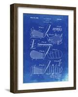 PP4 Faded Blueprint-Borders Cole-Framed Giclee Print