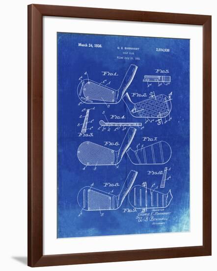 PP4 Faded Blueprint-Borders Cole-Framed Giclee Print