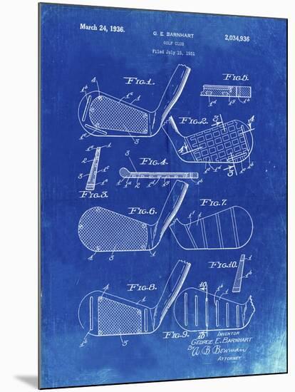 PP4 Faded Blueprint-Borders Cole-Mounted Giclee Print