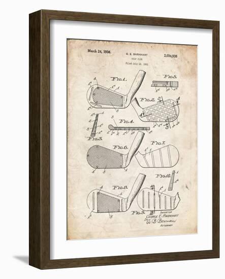 PP4 Vintage Parchment-Borders Cole-Framed Giclee Print