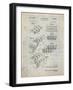 PP40 Antique Grid parchment-Borders Cole-Framed Giclee Print