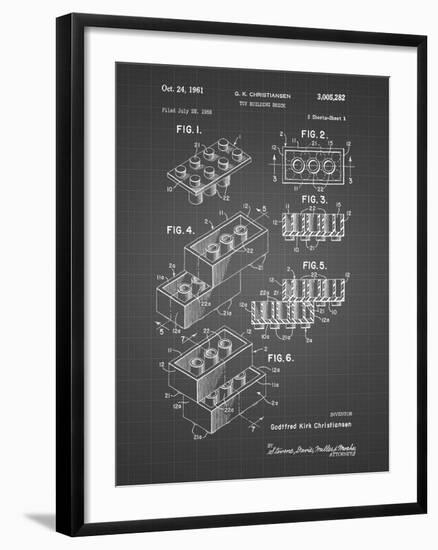 PP40 black grid-Borders Cole-Framed Giclee Print