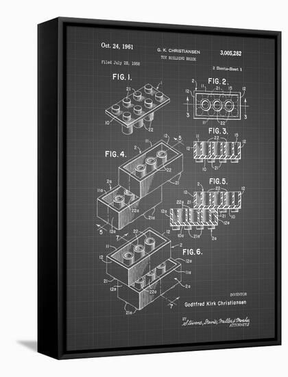 PP40 black grid-Borders Cole-Framed Stretched Canvas