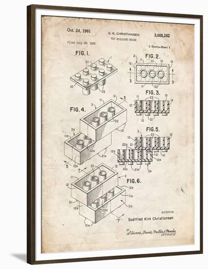 PP40 Vintage Parchment-Borders Cole-Framed Premium Giclee Print