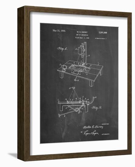 PP403-Chalkboard Disney Multi Plane Camera Patent Poster-Cole Borders-Framed Giclee Print